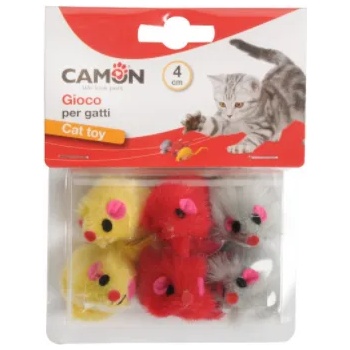 Camon cat toy - Играчка за котки , 6 броя мишки в различни цветове 4 см