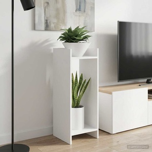 vidaXL Стойка за растения Бяло 30 x 30 x 80 cm Инженерна дървесина (899578)