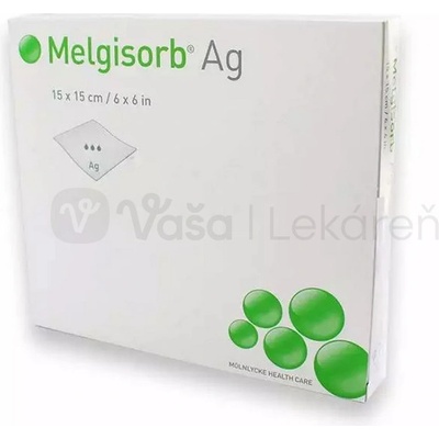 Melgisorb Ag Antimikrobiálny alginátový obväz 15 x 15 cm 10 ks