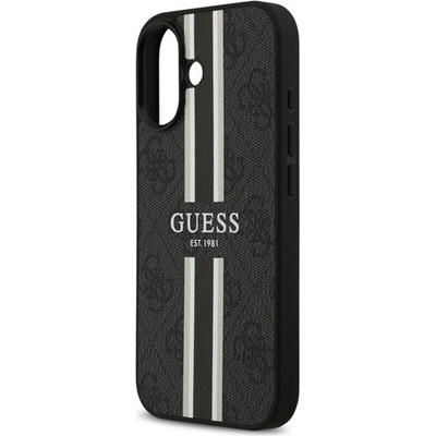 CG Mobile iPhone 17 GUESS 4G PRINTED STRIPES Силиконов протектор за телефон, удароустойчив, MagSafe, черен GUHMP17SP4RPSK (GUHMP17SP4RPSK)