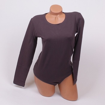 Боди прашка в графитен цвят с дълъг ръкав