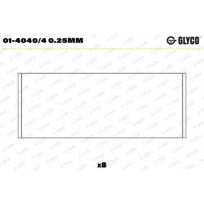 Panva ojničného ložiska GLYCO 01-4040/4 0.25mm