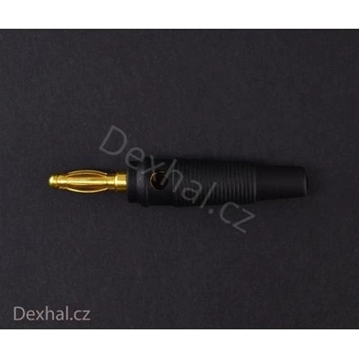Banánek 4mm na kabel, zlacený, více barev barevná varianta Černá