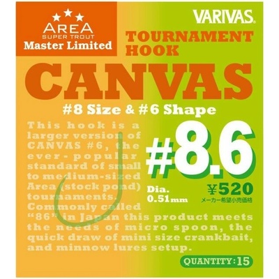 Varivas Háčiky Tournament Hook Canvas 15 ks vel. 8,6