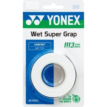 YONEX Грипове Yonex WET SUPER GRAP White - 3 броя (AC102-3 WH)