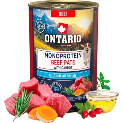 Ontario Adult monoprotein hovädzie paté s mrkvou 400 g