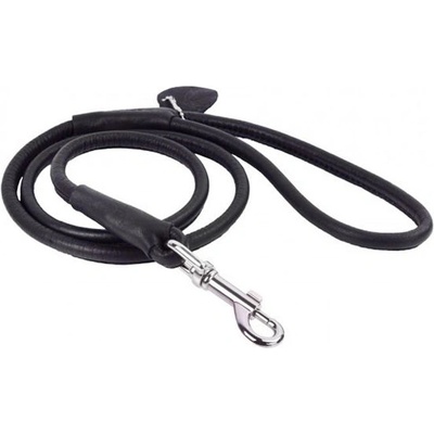 COLLAR Кръгъл кожен повод за кучета - 122см, 4мм - черен
