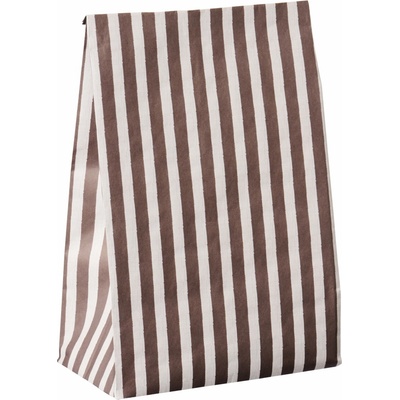 Ib Laursen Papierový sáčok Brown Stripes 28,5 cm – sada 5 ks