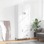 vidaXL Висок шкаф, бял, 69, 5x34x180 см, инженерно дърво (3199825)