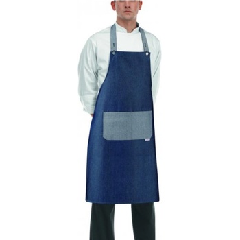 Egochef zástěra Rock ke krku s kapsou Grey mix E-6113067C