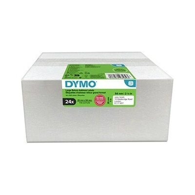 Dymo 2223589, 54mm x 25mm, na spiatočnú adresu, biele, originálne papierové štítky, 24 x 500 ks