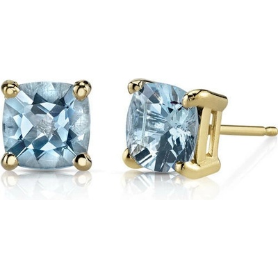 Eppi Zlaté náušnice s cushion akvamarínmi Chelsyna E34077