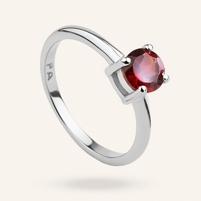 SilveAmo Strieborný prsteň s granátom Fiery Heart K1G5003