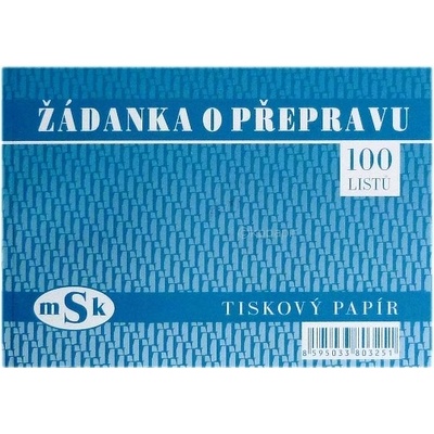 MSK 325 Žádanka o přepravu A6