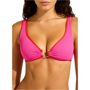 Seafolly Дамско бикини горнище Seafolly Women's Beach Bound Ring Front Tank Bikini top - Hot Pink / Flame - размер 44 (EU) (150-4245-0617)