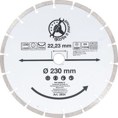 BGS Diamantový rezný kotúč 230 mm BGS 3934