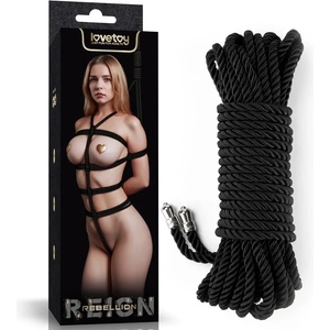  Въже за връзване, копринено гладко, 10 метра - Ebony Silky Rope Black (LVTOY00831)