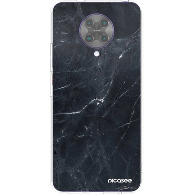 Púzdro Picasee silikónové Xiaomi Poco F2 Pro - Black marble čiré