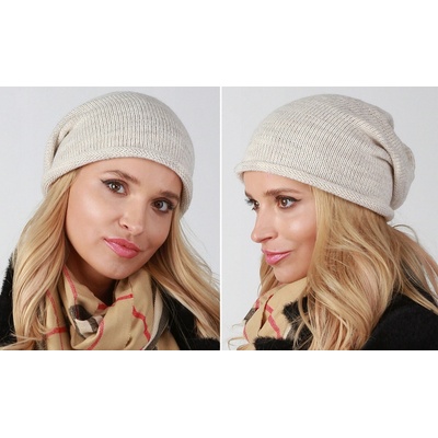 Fashionweek Elegantní dámská teplá čepice v módních barvách beanie ZIZI-P5 Béžový