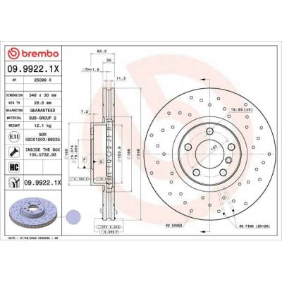 Brzdový kotúč BREMBO 09.9922.1X