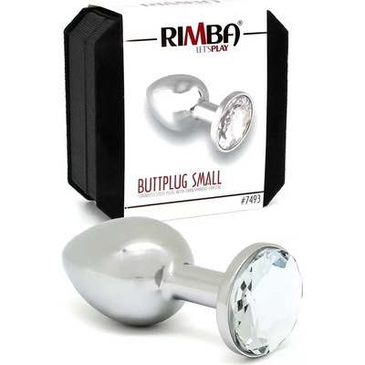 Метален плъг с безцветни кристали, 7, 3см. - Butt Plug Metal (RIM0007493)