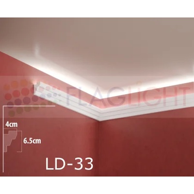 Ld-33 Декоративен профил за скрито led осветление ► 2метра (ld33)