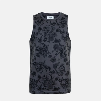 Firetrap Men's All Over Print Muscle Vest - Charcoal