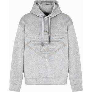 Giorgio Armani Суичър Emporio Armani Large Eagle Hoodie - Light Gry M0195
