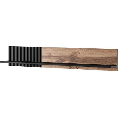 ЕВРОМАР Полица random p-1 150 см дъб вотан / черен фрезован профил