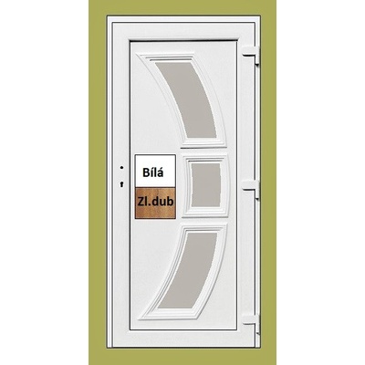 Soft Celia Vchodové dveře zlatý dub/biela 98x198 cm pravé