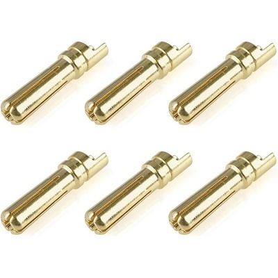 TEAM CORALLY Bullit konektor 4.0mm samec s drážkou pozlacený 6 ks