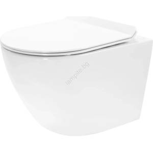 Rea Rea-c1400 - Конзолна тоалетна чиния с тоалетна седалка carter rimless, керамика/бяла (re0407)