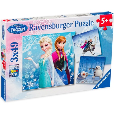 Ravensburger Пъзел Ravensburger от 3 x 49 части - Замръзналото кралство (9264)