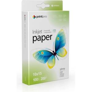 ColorWay Фотохартия COLORWAY, PrintPro гланц, 200 г/м, 10x15, 100 бр. (PGE2001004R) (PGE2001004R)