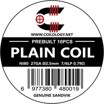 Image 1 of Coilology Plain Coil SANDVIK Ni80 27GA 2.5mm 7/6LP 0.79ohm 10pcs