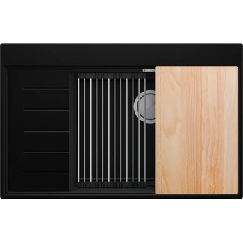 Твоят Стил Черна гранитна кухненска мивка Сидни 780-60 Ergo Multilevel 780х500