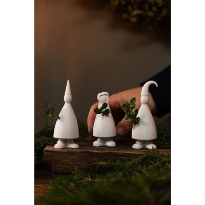 STOREFACTORY Vianočné keramické figúrky LUCIA SET 3ks V.11cm biele
