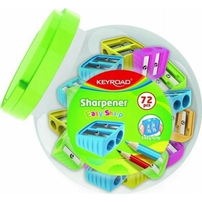 KEYROAD Easy-Sharp plastové strúhadlo, dvojité, 72 ks, v tube, mix farieb