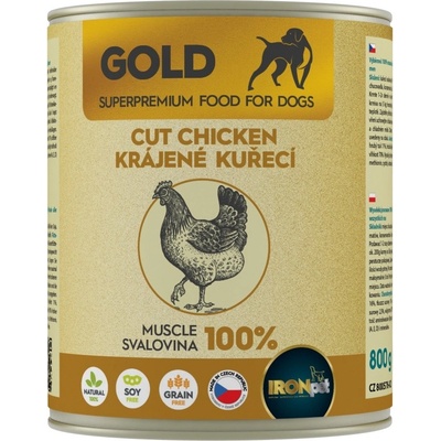 IRONpet Gold Dog Kuracia krájaná svalovina 800 g