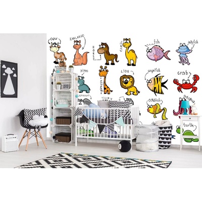 DIMEX ART Самозалепваща се флизелинова фототапета комплект животни 375 x 250 см