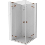 Mexen Lunar L Duo сгъваема душ кабина 90 x 90 см, прозрачно, розово злато - 834L-090L-090P-60-00 (834L-090L-090P-60-00)