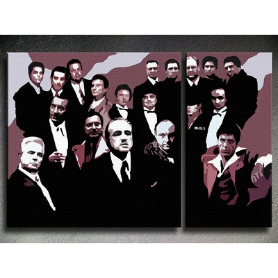 Ručne maľovaný POP Art obraz The MAFIA Family 90×60 cm - 90×60 cm / Premium 4 cm