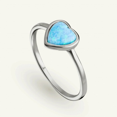 SilveAmo Stříbrný prsten Srdce u oceánu KK2OPG1185 15 5