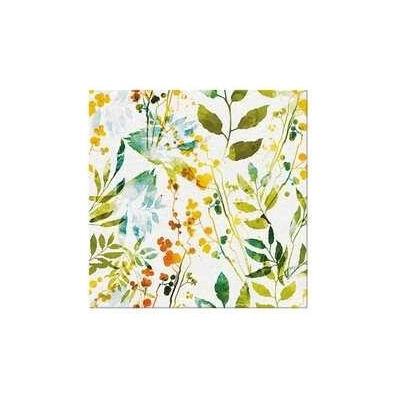 PAW AIRLAID Ubrousky Watercolor leaves 50ks 40x40cm
