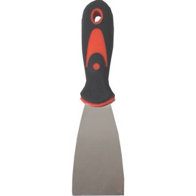 TOPTRADE špachtľa nerezová, s gumenou, ergonomickou rukoväťou, 50 mm, profi