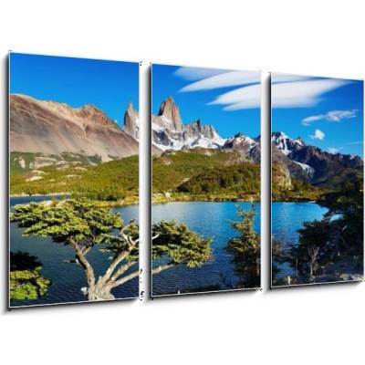 Obraz 3D třídílný - 90 x 50 cm - Mount Fitz Roy, Patagonia, Argentina Mount Fitz Roy, Patagonie, Argentina