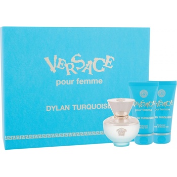 Versace Pour Femme Dylan Turquoise EDT 50 ml + sprchový gel 50 ml + tělové mléko 50 ml dárková sada