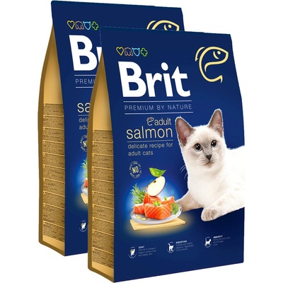 Brit Premium Cat by Nature Adult Salmon 2 x 8 kg