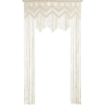 PartyDeco Сватбена завеса от макраме - Крем 104 x 182 см