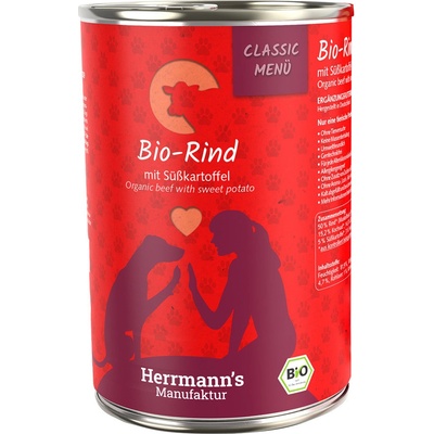 Herrmann´s Classic bio Menu bio hovädzie mäso s bio sladkými zemiakmi 12 x 400 g